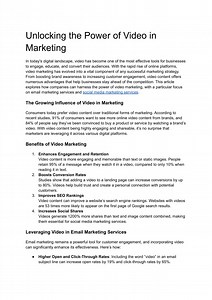 Unlocking the Power of Video in Marketing - SlideServe