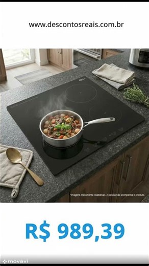 Fogão Cooktop 4 Bocas Indução 7200W Turbo Touch Sou Energy 220V