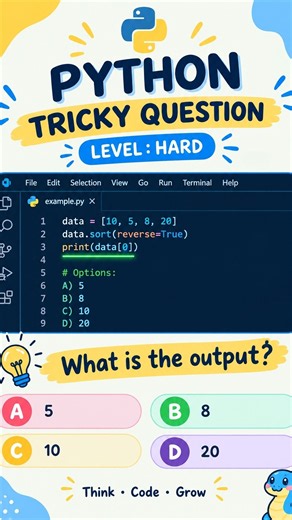 Python sort() Trick: what will be output ? Learn python | python basics | coding #python #pythonquiz
