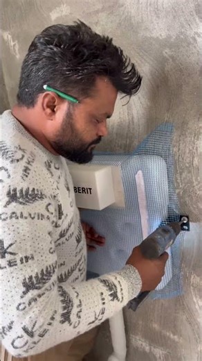 Wall hang commode installation instructions #plumbing #viralshorts #diy #tricks #viral