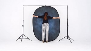 Kate Collapsible Backdrop for Photography Dark Blue&Brown Pop Up Photo Backdrops Portable Background for Portrait, Live Streaming, 5x6.5ft
