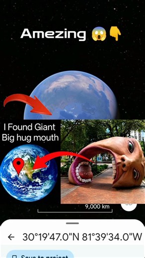 Google Maps Discovery: I Found Gint Big Hug Mauth 😱 #viral #googleearth #shorts #earth