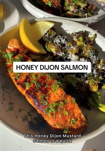 Honey Dijon Salmon ✨This Honey Garlic Dijon Mustard Salmon cooks up perfectly tender, crispy with a flavorful sweet and savory glaze that pairs well with your favorite sides. It’s a quick and wholesome high-protein dish perfect for any night of the week and includes skillet, air fryer and oven instructions. 🔗find the recipe on our website at: https://lifemadesweeter.com/honey-mustard-salmon/ Honey Dijon Mustard Salmon https://lifemadesweeter.com/honey-mustard-salmon/ ✨ingredients (131 calories