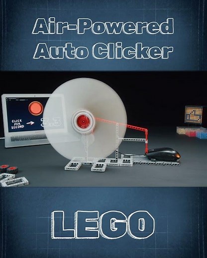 Air-Powered LEGO Auto Clicker - LEGO Technic Experiments #lego #legotechnic #satisfying #experiment