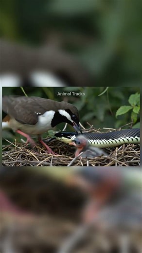 Bird vs snake on the tree I Animal Tracks #animal #shorts #bird #snake