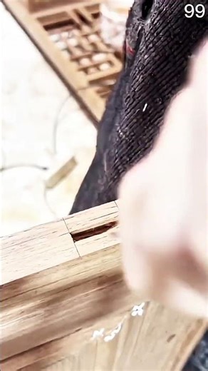 Chisel Carving Mortise in Solid Wood Pencil Lines Guide Precise Joinery #shorts