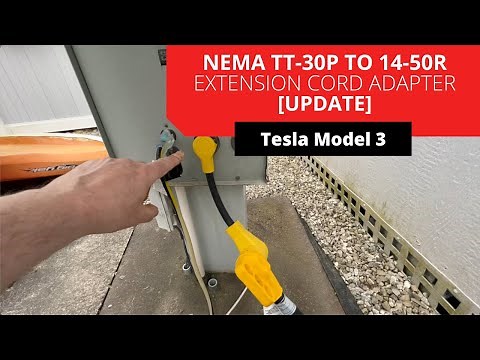 Charging Tesla with Extension Cord [NEMA TT-30P to 14-50R Adapter]