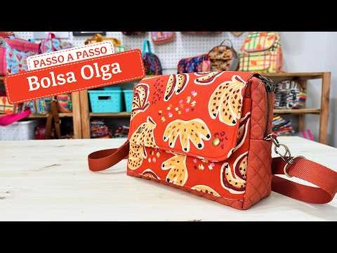 Bolsa de Tecido com Zíper e Aba Fácil | Bolsa Olga + Molde Grátis