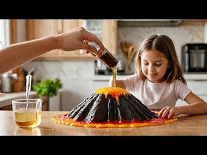 Kids' DIY Volcano Experiment Exhibition🌋🔬 #volcanoexperiment #experiment