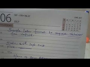 Sample letter format to request retainer fee refund