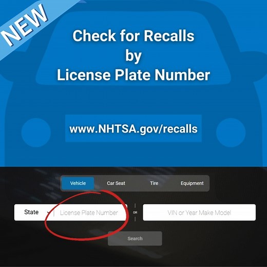 Have you visited our new feature at NHTSA.gov/recalls? Now you can check for open safety recalls using your license plate! 🎉🙌 | NHTSA
