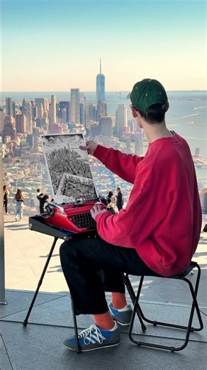 6 WEEKS of typing New Yorks most iconic view | ASMR Art #art #satisfying