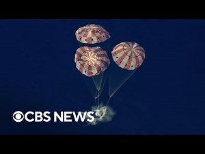 Watch: Artemis II Orion capsule splashing down off California