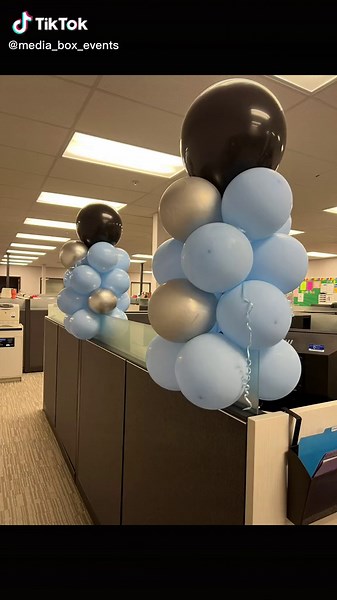 Office Birthday Decorations Ideas | Desk Decoration with Balloons