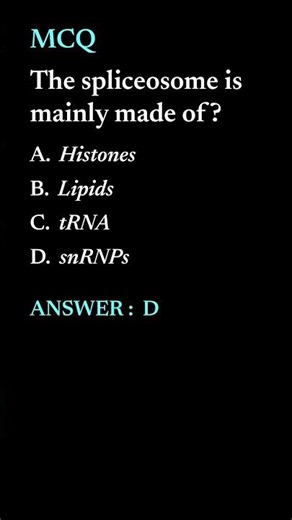 RNA Splicing MCQ Quiz | 5 Important Questions with Answers