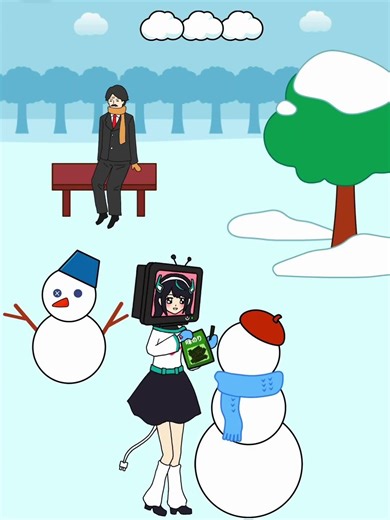 Help robot girl build a snowman just like her master #shorts #ytshorts #gaming #viral