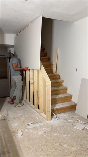 Installing #drywall on this staircase