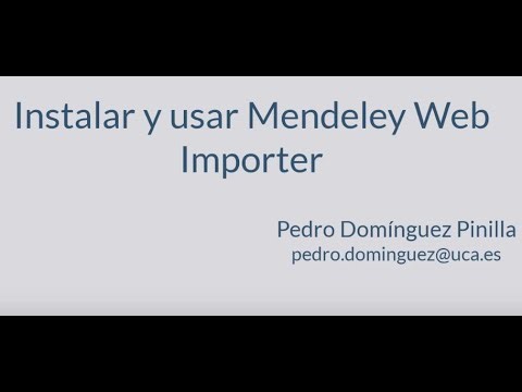 Instalar y usar Mendeley Web Importer