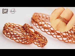 Unisex braided ring - How to make handmade jewelry from copper wire 417