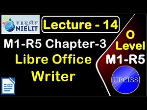 O Level M1 R5 Chapter 3 | Word Processing | Libre Office in Hindi | Lecture 14