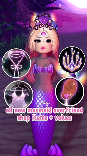 all new mermaid everfriend shop items their values! #fyp #royalehigh #roblox #viral #royalehighroblox @RoyaleHighValks