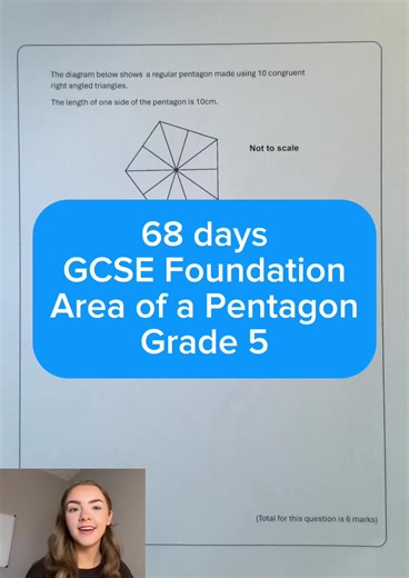 68 days to go - GCSE Foundation Maths - Area of a Pentagon - Grade 5 #gcse #math #revision