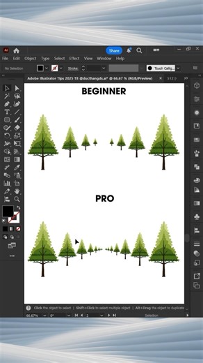 Create Stunning Tree Lines in Illustrator Using Scale Tool 🌳🔥 #illustrator #tutorial