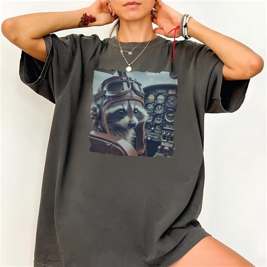 Raccoon Pilot T-shirt: Funny Aviation Gift for Raccoon Lovers - Etsy