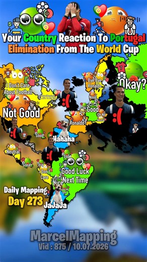 Your Country Reaction To Portugal Elimination From The World Cup #mapping #map #shorts #popular #fyp