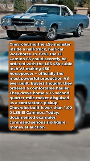 Chevy Hid an LS6 in This Quiet Family El Camino #shorts #automobile #cars