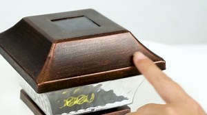 SUNWIND Solar Post Cap Lights Outdoor 4x4 LED Solar Garden Lighting Deck Fence Cap Light Wooden Post Brushed Copper 4 Pack