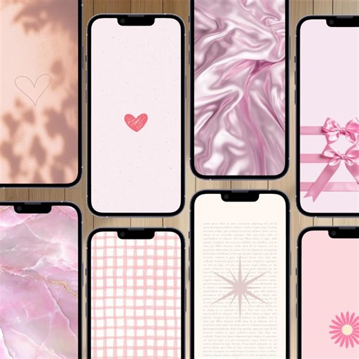 Cute Phone Wallpaper Set for Girls, Minimalist Girly Pink Aesthetic, 10 Digital Backgrounds, iPhone Android, Instant Download - Etsy