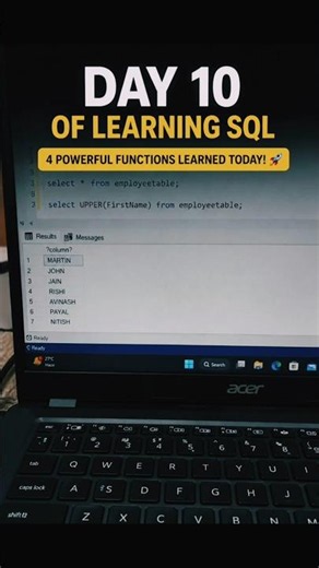Day 10: Master SQL String & Aggregate Functions 🚀 | SQL for Beginners #shorts #sql