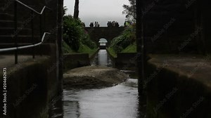Tunnel of discharge of the lagoon of the Seven Cities in Azores