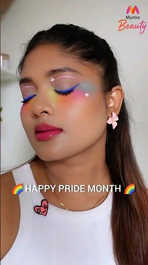 Rainbow Eyes Tutorial | Pride Month Special Makeup Trend | Myntra #Shorts