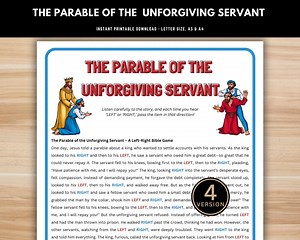 The Parable of the Unforgiving Servant Left Right Game - Printable Bible Study and Church Party Game - Christian Group Activities - Etsy