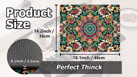 Rubber Mat for Microwave Top Cover, 18"x14" Non Slip Nonstick Heat Resistant Microwave Kitchen Counter Protector Mat, Air Fryer Pad for Counter Heat Resistant