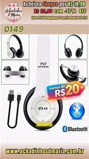 🎧 Fone P47 Headphone Sem Fio Bluetooth 5.0 — Som incrível por um preço que cabe no bolso! #shorts