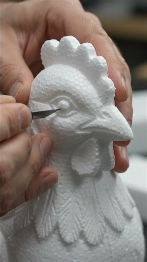 Incredible Styrofoam Art: Carving a Rooster Step-by-Step 🐓