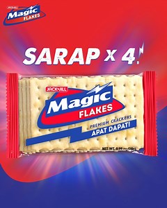 ‘Di pwedeng mabitin sa crackers! Kaya ang Magic Flakes, Apat Dapat! Apat na crunch-sarap crackers sa bawat pack kaya x4 sa sarap! | Magic Cracker