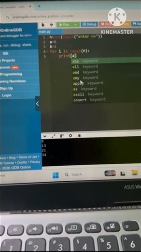 Fibonaci Series Program in python