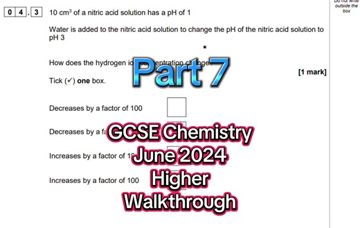 GCSE Chemistry Walkthrough Paper 1 June 2024 - Part 7