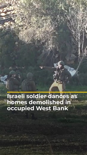 An Israeli soldier was filmed dancing at what activists say was the site of a Palestinian home demolition in Hebron. Since October 2023, Israeli forces have demolished more than 2,000 Palestinian homes across the occupied West Bank. | Al Jazeera English