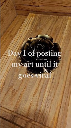 Day one of posting my art until it goes viral #metalart #metalrose #airbrush #flowers #handmade