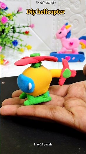 DIY Mini Helicopter with Clay🪀Satisfying Kids Craft 🚁 😱#shorts #youtubeshorts #viral #diy #kids #art