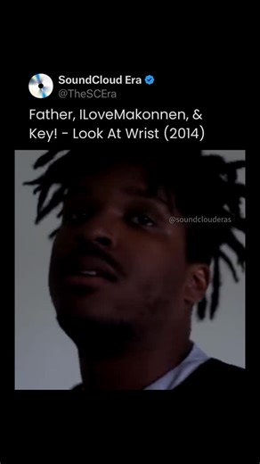 The SoundCloud Era on Instagram: "“Look at Wrist” by Father (who also produced it), featuring iLoveMakonnen and KEY!, became one of the defining anthems of the mid-2010s SoundCloud rap and Atlanta scene. Built on a deliberately sparse, hypnotic production, featuring heavy 808s, minimal drums, and a lo-fi haze, the song revolves around the repetitive, chant-like chorus that flexes on iced-out jewelry while playfully nodding to drug-dealing wrist-whipping motions: “Wrist, wrist, wrist, wrist, wris