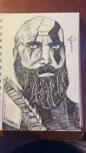 Gavin Bryce on Instagram: "Drawing Kratos from God of war! #art #drawing #song #gigachad #idk #fyp #godofwar"