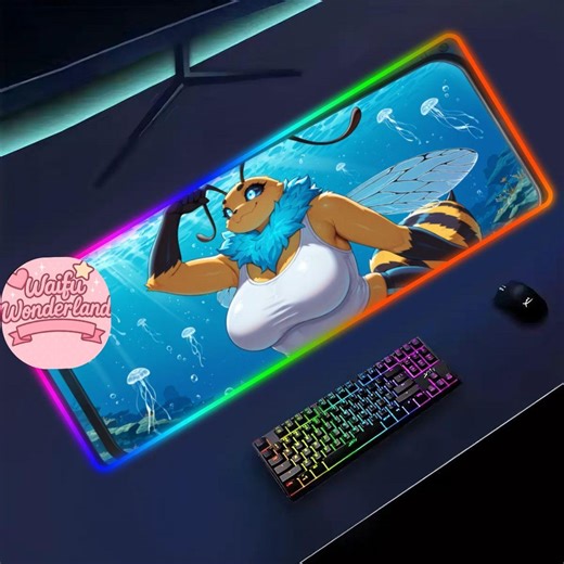 Bee Anthro Character LED Gaming Mouse Pad | RGB Desk Mat - Etsy Canada