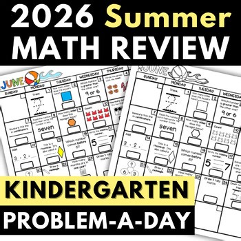 Kindergarten Summer Math Review Worksheets | Daily Spiral Review Practice Packet