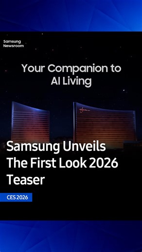12K views · 100 reactions | Ahead of The First Look 2026 at CES 2026, Samsung Electronics unveiled a teaser video on December 23 revealing the event’s theme — “Your Companion to AI Living.” The tech forums will be held from January 5 to 6, with four sessions covering topics including AI, home appliances and design. More information about The First Look 2026 will be revealed on Samsung Newsroom. | Samsung Electronics | Facebook